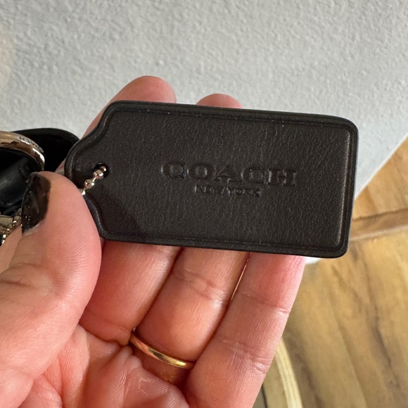 Coach Navy and Teal Croc-Embossed Shoulder Bag - Picture 4 of 16